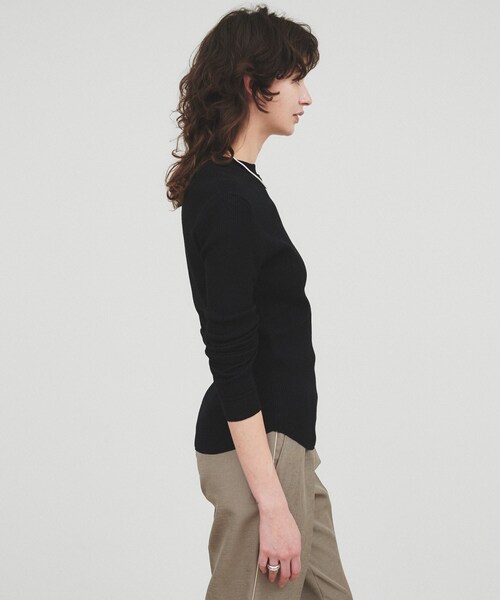 cloenc（クロエンス）の「【手洗い可】サーマルニットプルオーバー（Tシャツ/カットソー・レディース・ブラック/ホワイト/ライトグレー・02）」の14枚目の写真