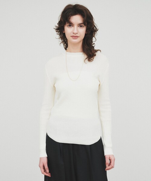 cloenc（クロエンス）の「【手洗い可】サーマルニットプルオーバー（Tシャツ/カットソー・レディース・ブラック/ホワイト/ライトグレー・02）」の20枚目の写真