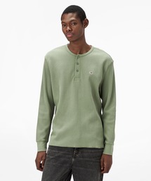 レギュラーワッフルヘンリーネックTシャツ