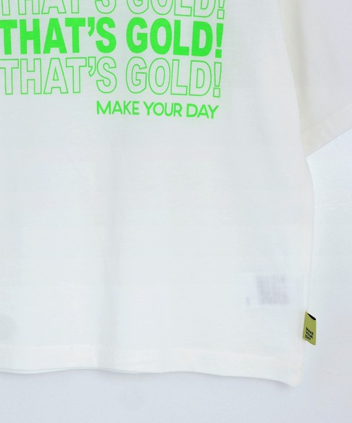 MAKE YOUR DAY（メイクユアデイ）の「GOLDGOLDGOLD半袖Tシャツ■パパサイズ（Tシャツ/カットソー・メンズ・ライム/ブラック・M/L）」の8枚目の写真