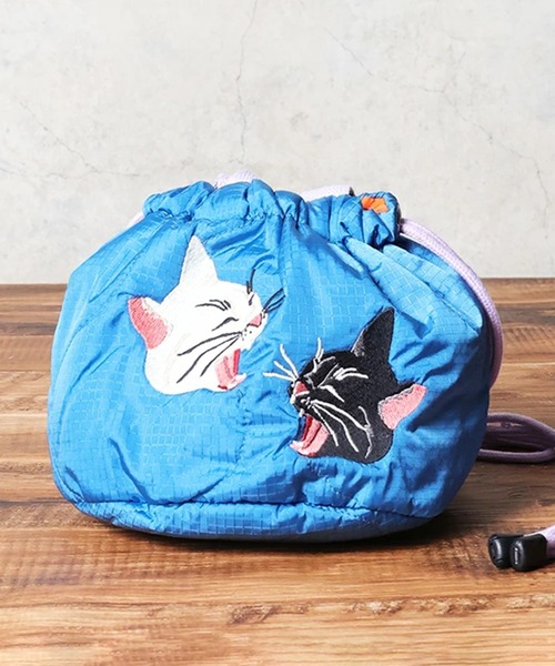 HOUSTON(ヒューストン)の「HOUSTON woman ヒューストン ウーマン CAT BIRD EMB QUILTING EFECT BAG 猫 ネコ 小鳥 刺繍 キルティング エフェクトバッグ 巾着バッグ(ショルダーバッグ・レディース・グリーン/ミント/イエロー/ブルー/オリーブ/ピンク/ネイビー/ブルー系その他/ピンク系その他・FREE)」の22枚目の写真