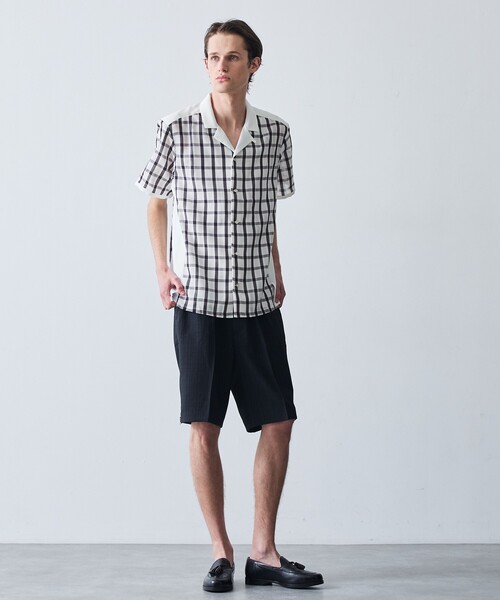 5351 POUR LES HOMMES（ゴーサンゴーイチプールオム）の「【25S/S】コンビネーション チェック シャツ（シャツ/ブラウス・メンズ・ホワイト/ブラック・50/48/46/44）」の9枚目の写真