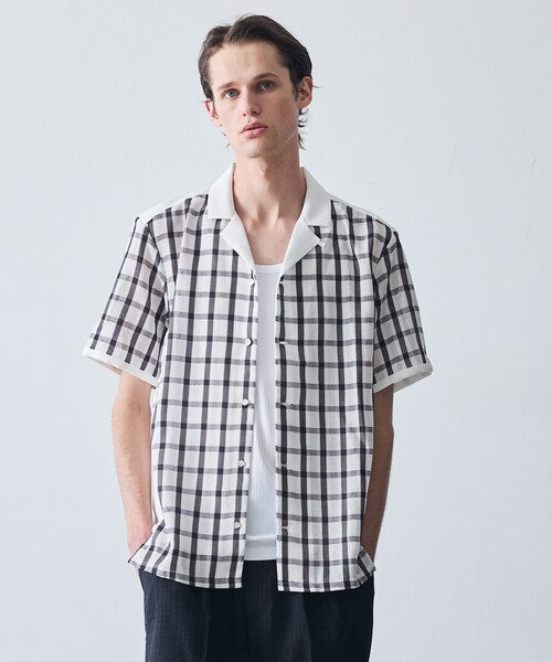 5351 POUR LES HOMMES（ゴーサンゴーイチプールオム）の「【25S/S】コンビネーション チェック シャツ（シャツ/ブラウス・メンズ・ホワイト/ブラック・50/48/46/44）」の5枚目の写真