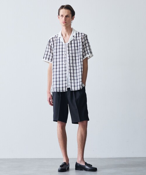 5351 POUR LES HOMMES（ゴーサンゴーイチプールオム）の「【25S/S】コンビネーション チェック シャツ（シャツ/ブラウス・メンズ・ホワイト/ブラック・50/48/46/44）」の6枚目の写真