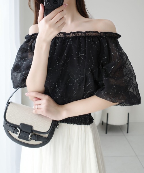 【mily bilet】上品フェミニン。コード刺繍ケーブル柄サマーニット mi1029124 main image 1