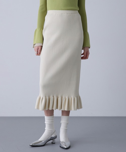 ROSE BUD(ローズバッド)の「(CREOLME)リブニットスカート(スカート・レディース・ブラック/レッド/ホワイト・S/M)」の7枚目の写真