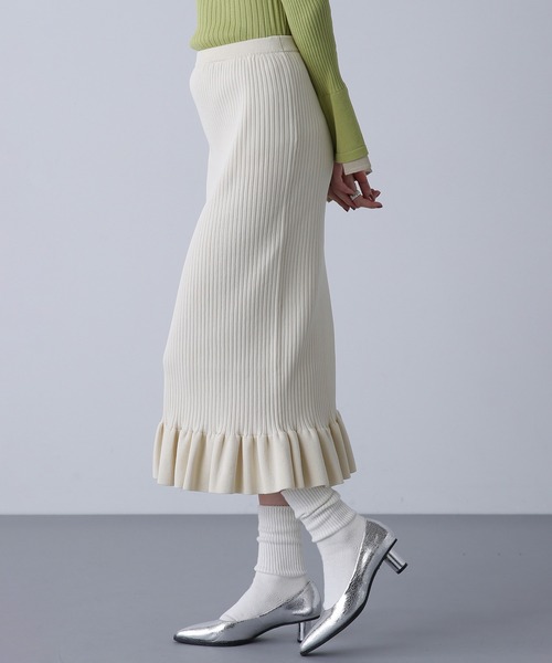 ROSE BUD(ローズバッド)の「(CREOLME)リブニットスカート(スカート・レディース・ブラック/レッド/ホワイト・S/M)」の8枚目の写真