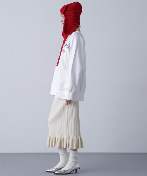 ROSE BUD(ローズバッド)の「(CREOLME)リブニットスカート(スカート・レディース・ブラック/レッド/ホワイト・S/M)」の5枚目の写真