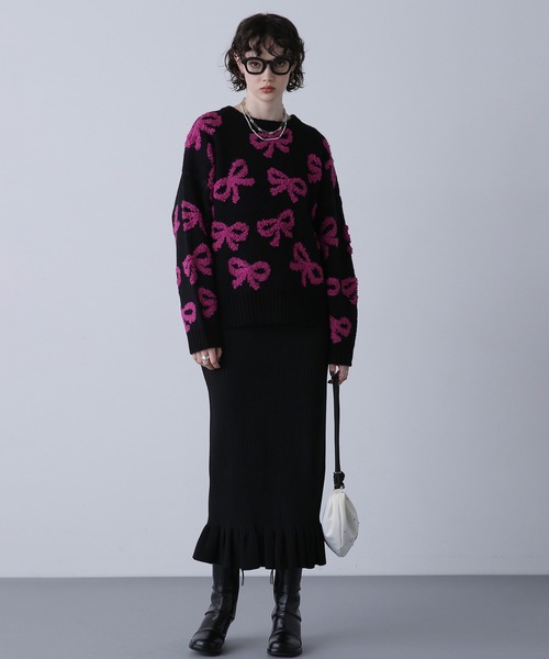 ROSE BUD(ローズバッド)の「(CREOLME)リブニットスカート(スカート・レディース・ブラック/レッド/ホワイト・S/M)」の19枚目の写真