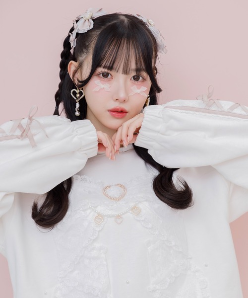 ROJITA（ロジータ）の「リボンデザイン裏毛スウェットミニワンピース（スウェット・レディース・ピンク/ブラック/ホワイト・FREE）」の5枚目の写真