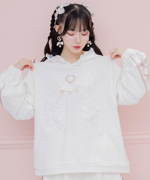 ROJITA（ロジータ）の「リボンデザイン裏毛スウェットミニワンピース（スウェット・レディース・ピンク/ブラック/ホワイト・FREE）」の11枚目の写真