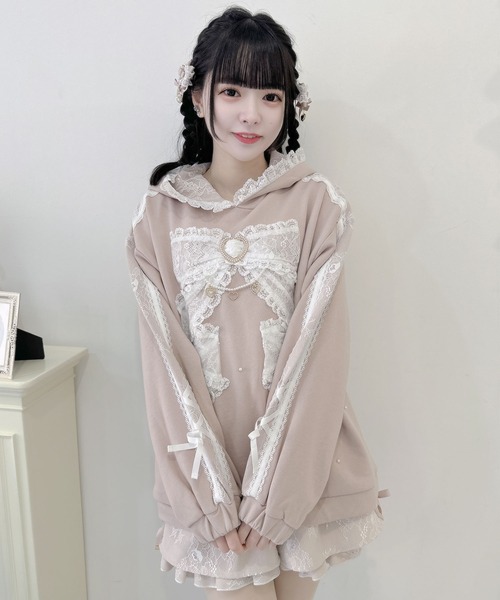 ROJITA（ロジータ）の「リボンデザイン裏毛スウェットミニワンピース（スウェット・レディース・ピンク/ブラック/ホワイト・FREE）」の13枚目の写真