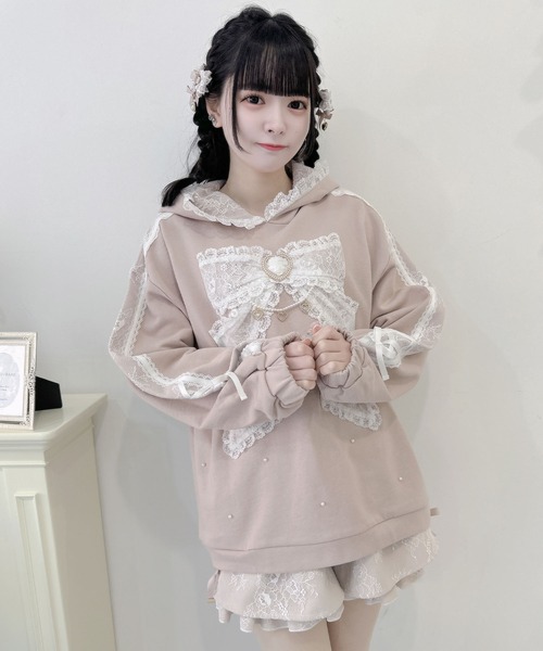 ROJITA（ロジータ）の「リボンデザイン裏毛スウェットミニワンピース（スウェット・レディース・ピンク/ブラック/ホワイト・FREE）」の15枚目の写真