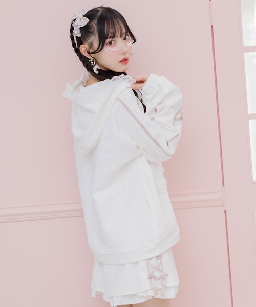 ROJITA（ロジータ）の「リボンデザイン裏毛スウェットミニワンピース（スウェット・レディース・ピンク/ブラック/ホワイト・FREE）」の9枚目の写真