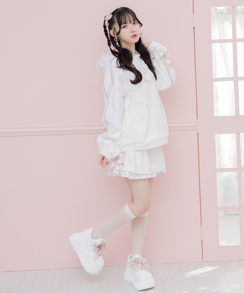 ROJITA（ロジータ）の「リボンデザイン裏毛スウェットミニワンピース（スウェット・レディース・ピンク/ブラック/ホワイト・FREE）」の22枚目の写真