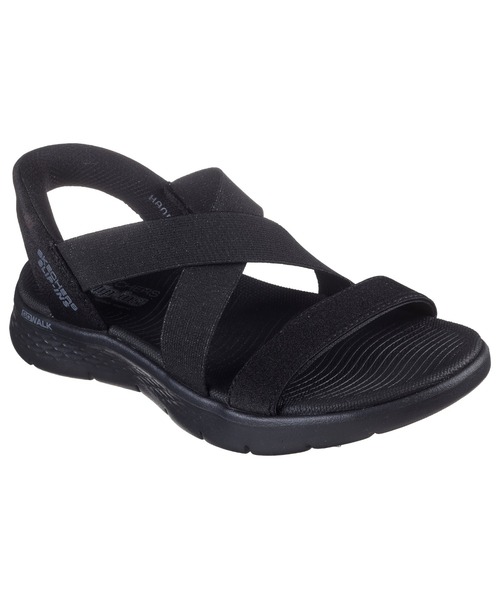 SKECHERS（スケッチャーズ）の「スケッチャーズ ハンズフリー スリップインズ ゴー ウォーク フレックス サンダル グリマーアップ（サンダル・レディース・ナチュラル/グレー/ブラック×ブラック・25cm/24cm/23cm/22cm/26cm）」の2枚目の写真