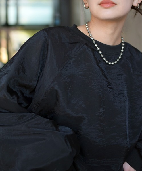 Marient(マリエント)の「シアーレイヤードポンチPO(Tシャツ/カットソー・レディース・アイボリー/ブラック・FREE)」の4枚目の写真