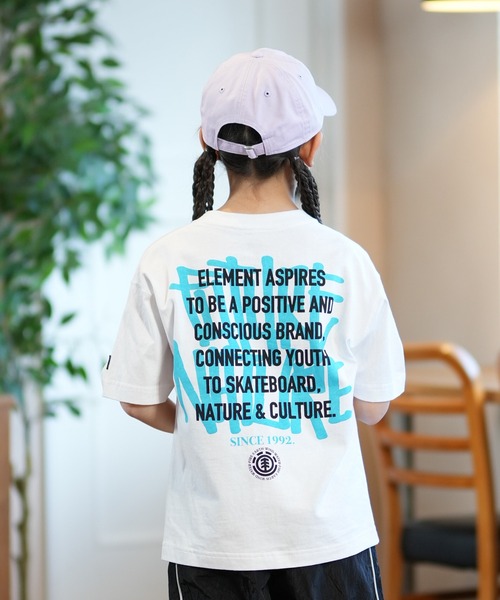 ELEMENT（エレメント）の「ELEMENT/エレメント LAYER TAGGING SS YOUTH キッズ Tシャツ BF025-232（Tシャツ/カットソー・キッズ・ホワイト×ブルー/ブラック×イエロー/ブルー系その他・160cm/130cm/140cm/150cm）」の2枚目の写真