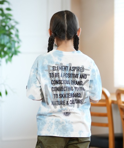 ELEMENT（エレメント）の「ELEMENT/エレメント LAYER TAGGING SS YOUTH キッズ Tシャツ BF025-232（Tシャツ/カットソー・キッズ・ホワイト×ブルー/ブラック×イエロー/ブルー系その他・160cm/130cm/140cm/150cm）」の3枚目の写真