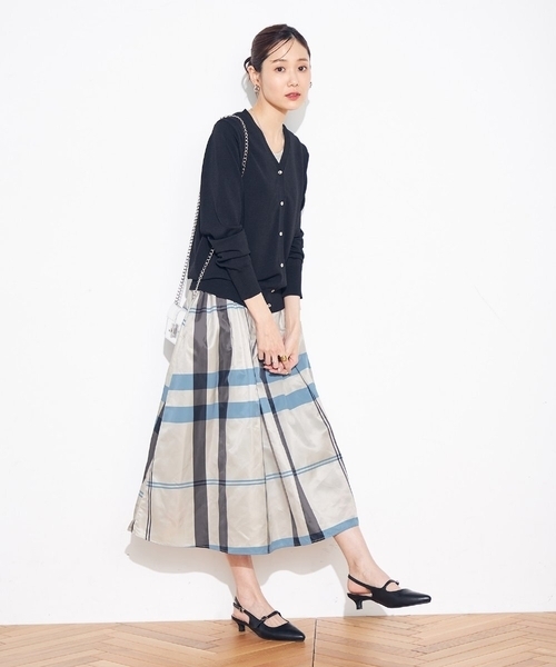 a.v.v（アーヴェヴェ）の「ビックチェックタフタスカート（スカート・レディース・ブラック/ブルー・40/38/36/34/42）」の7枚目の写真