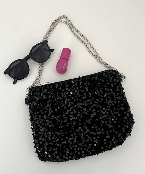 prose verse（プロズヴェール）の「スパンコールチェーンショルダーバッグ（ショルダーバッグ・レディース・シルバー/ブラック・FREE）」の6枚目の写真