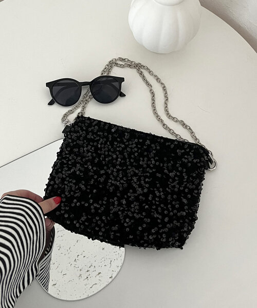 prose verse（プロズヴェール）の「スパンコールチェーンショルダーバッグ（ショルダーバッグ・レディース・シルバー/ブラック・FREE）」の7枚目の写真