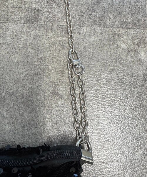 prose verse（プロズヴェール）の「スパンコールチェーンショルダーバッグ（ショルダーバッグ・レディース・シルバー/ブラック・FREE）」の11枚目の写真