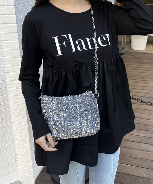 prose verse（プロズヴェール）の「スパンコールチェーンショルダーバッグ（ショルダーバッグ・レディース・シルバー/ブラック・FREE）」の14枚目の写真
