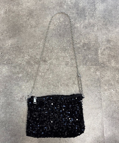 prose verse（プロズヴェール）の「スパンコールチェーンショルダーバッグ（ショルダーバッグ・レディース・シルバー/ブラック・FREE）」の3枚目の写真