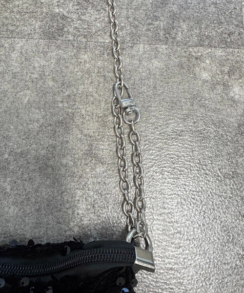 prose verse（プロズヴェール）の「スパンコールチェーンショルダーバッグ（ショルダーバッグ・レディース・シルバー/ブラック・FREE）」の4枚目の写真