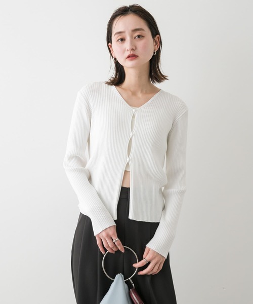 セール】サイドタックコンパクトリブカーディガン（カーディガン