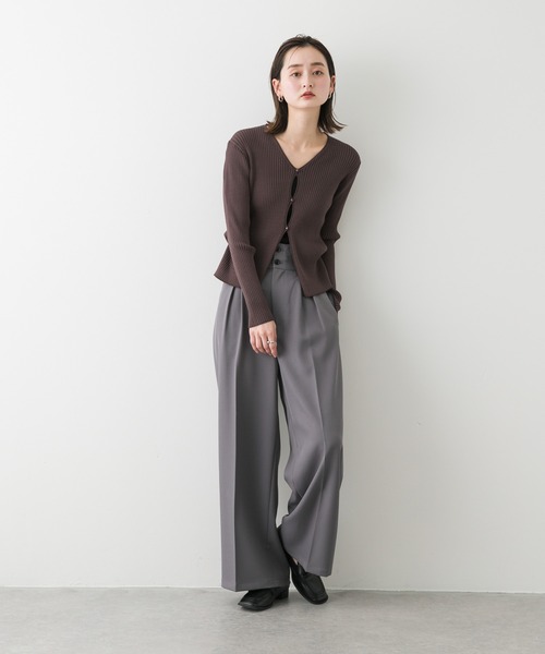 SENSE OF PLACE by URBAN RESEARCH（センスオブプレイスバイアーバンリサーチ）の「サイドタックコンパクトリブカーディガン（カーディガン/ボレロ・レディース・レッド/ブラウン/アイボリー・ONE）」の8枚目の写真