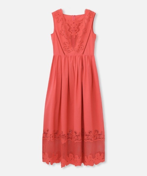 美品完売品　ルルウィルビー　ワンピース　ピンク セール】【LOULOU WILLOUGHBY】エンブロイダリーノースリ