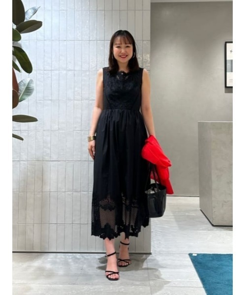 セール】【LOULOU WILLOUGHBY】エンブロイダリーノースリワンピース