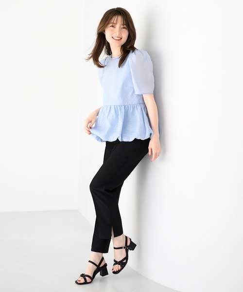 MISCH MASCH(ミッシュマッシュ)の「バルーンペプラムブラウス(シャツ/ブラウス・レディース・ホワイト/ブラック/ブルー・フリ-)」の7枚目の写真