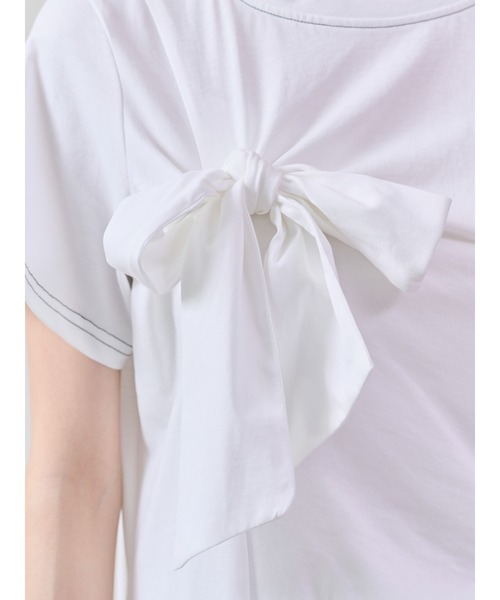 DOLLUPOOPS(ドールアップウップス)の「フロントリボン配色ステッチワンピース(ワンピース・レディース・ブルー/ブラック/カーキ/オフホワイト・38)」の12枚目の写真