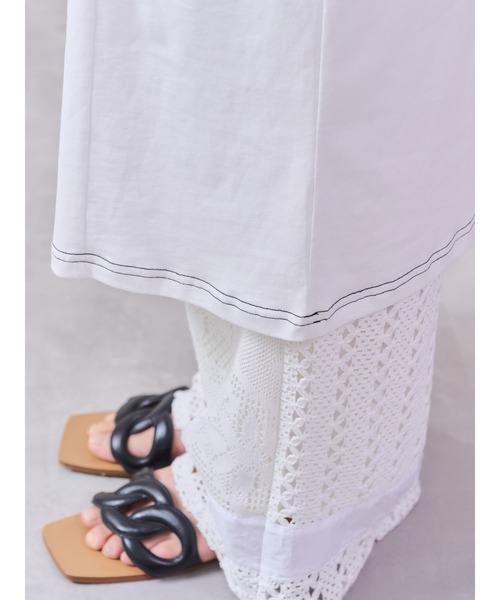 DOLLUPOOPS(ドールアップウップス)の「フロントリボン配色ステッチワンピース(ワンピース・レディース・ブルー/ブラック/カーキ/オフホワイト・38)」の16枚目の写真