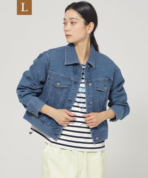 セール】【L】【ウォッシャブル】ストレッチデニムジャケット（デニム 