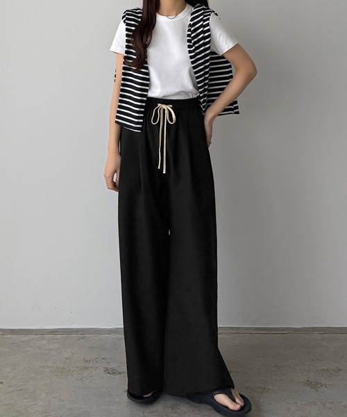 MUSINSA STANDARD LADY'S_リネンライクワイドパンツ_4色 MUSINSA STANDARD LADY'S_リネンライクワイドパンツ_4色 リネン