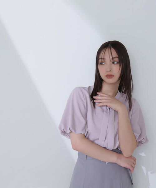 natural beauty basic バルーンスリーブボウタイブラウス バルーンスリーブボウタイブラウス | NATURAL BEAUTY BASIC