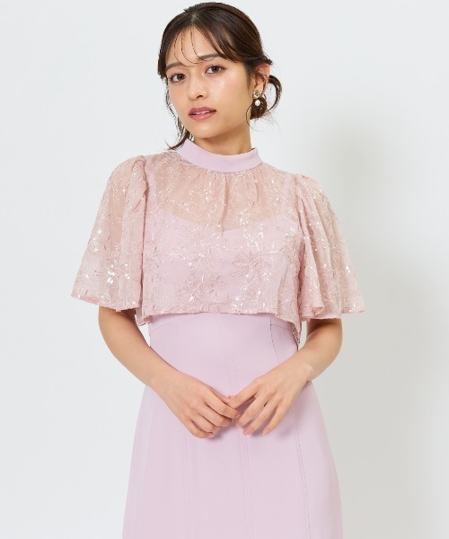 AND COUTURE(アンドクチュール)の「スパンコールケープマーメイドドレス(ドレス・レディース・ラベンダー/ライトグレー/ブラック・FREE)」の12枚目の写真