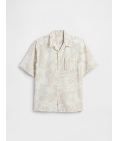 GAP(ギャップ)の「リラックス リネンブレンド バケーションシャツ (キッズ)(シャツ/ブラウス・キッズ・ベージュ・110cm/120cm/140cm/150cm/160cm/130cm)」の1枚目の写真