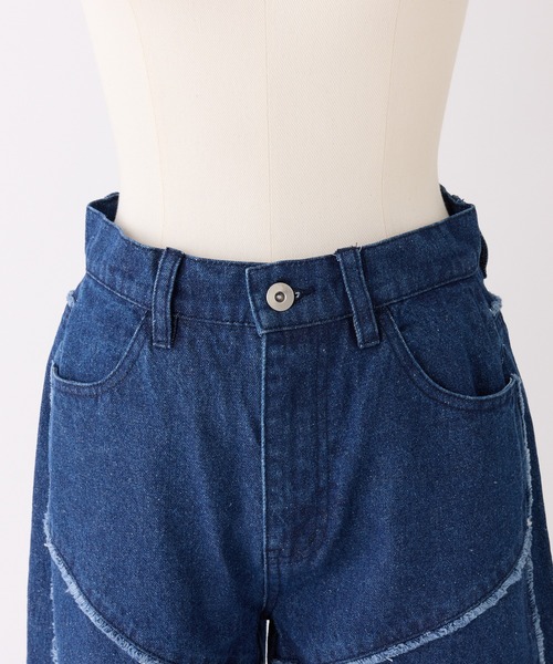 Seemi. byNICECLAUP（ シーミーバイナイスクラップ）の「【Seemi.】ワイドデニムパンツ（デニムパンツ・レディース・ネイビー/ブルー・SMALL/MEDIUM）」の8枚目の写真