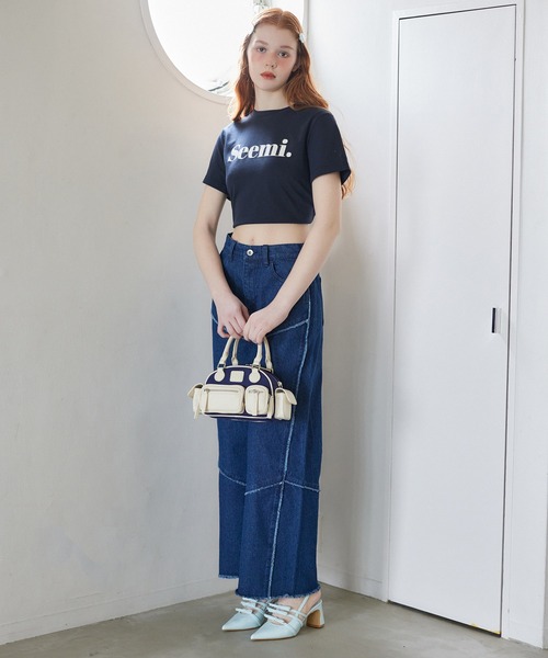 Seemi. byNICECLAUP（ シーミーバイナイスクラップ）の「【Seemi.】ワイドデニムパンツ（デニムパンツ・レディース・ネイビー/ブルー・SMALL/MEDIUM）」の20枚目の写真