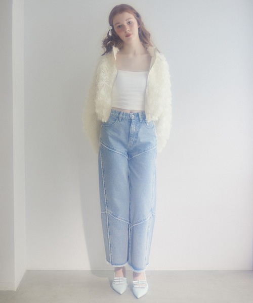 Seemi. byNICECLAUP（ シーミーバイナイスクラップ）の「【Seemi.】ワイドデニムパンツ（デニムパンツ・レディース・ネイビー/ブルー・SMALL/MEDIUM）」の19枚目の写真