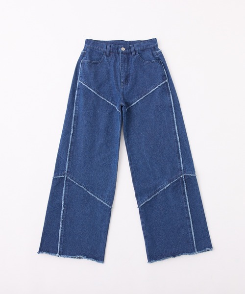 Seemi. byNICECLAUP（ シーミーバイナイスクラップ）の「【Seemi.】ワイドデニムパンツ（デニムパンツ・レディース・ネイビー/ブルー・SMALL/MEDIUM）」の3枚目の写真