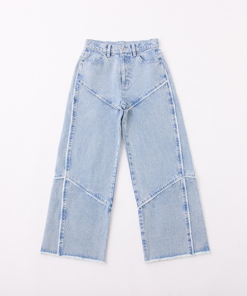 Seemi. byNICECLAUP（ シーミーバイナイスクラップ）の「【Seemi.】ワイドデニムパンツ（デニムパンツ・レディース・ネイビー/ブルー・SMALL/MEDIUM）」の4枚目の写真