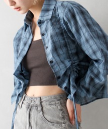 チェックフロントシャーリングシャツ