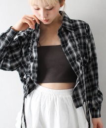 チェックフロントシャーリングシャツ