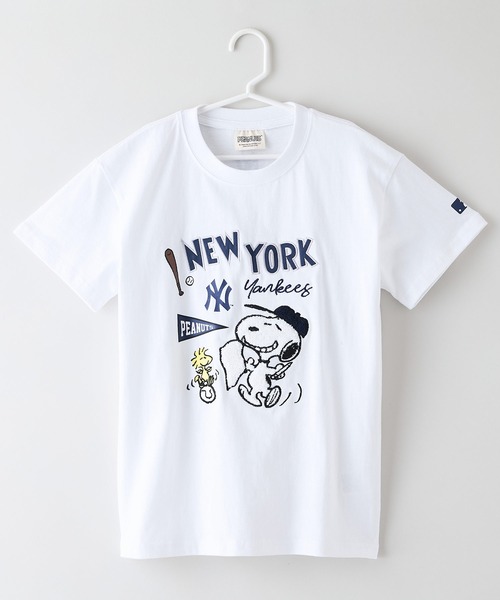 MLB（メジャーリーグベースボール）の「【PEANUTS×MLB】オリジナルデザイン KIDS Ｔシャツ ヤンキース ドジャース カブス 130 140 150 160 親子お揃いコーデ（Tシャツ/カットソー・キッズ・ホワイト系その他/ベージュ系その他/ホワイト系その他3/ブラック系その他3/ホワイト系その他2/ブルー系その他2・130cm/140cm/160cm/150cm）」の7枚目の写真